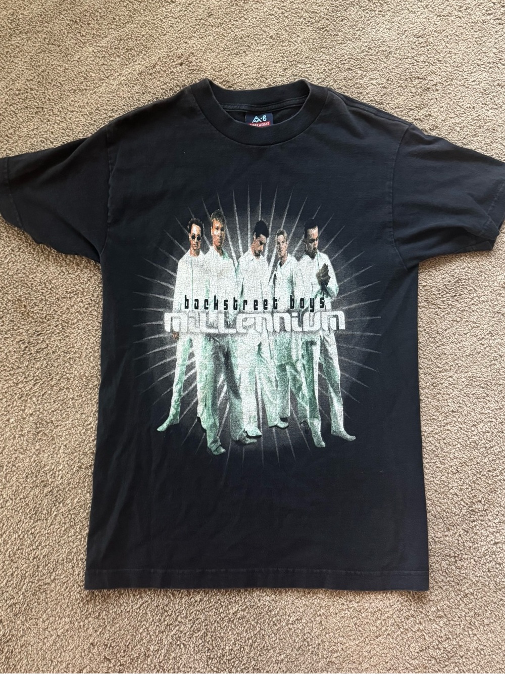 Vintage 1999 Backstreet Boys Millennium US Tour T Shirt Small Black Concert Tee